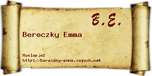 Bereczky Emma névjegykártya